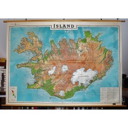 Island (Map of Iceland) 1:350000  (Large Pull Down Map)